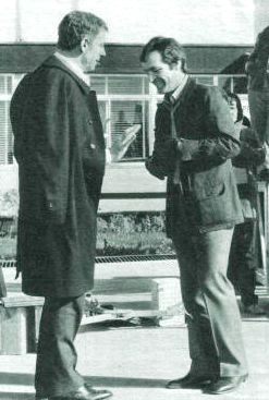Yves Montand y Costa-Gavras en 1972 en Chile, durante el rodaje de "Estado de Sitio" 